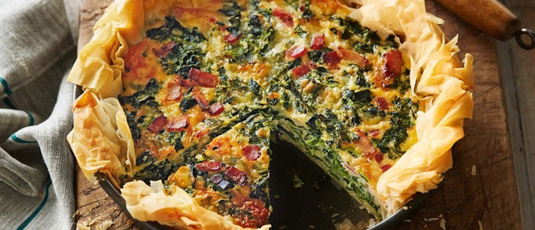 Spinach and Bacon Filo Quiche