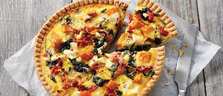 Pumpkin, Spinach & Feta Quiche