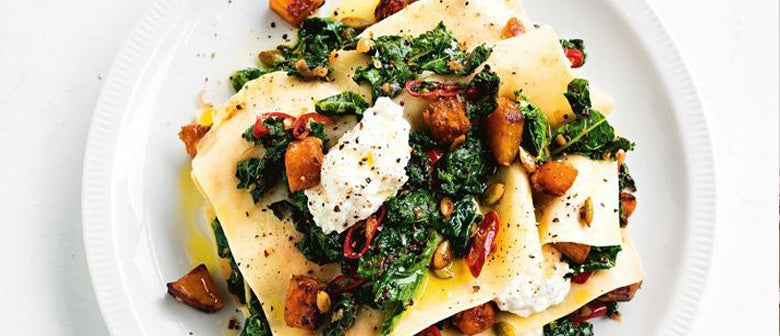 Pumpkin & Spicy Kale Lasagna