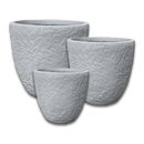 Flower Textured Pot - Dark Grey L - 37.5D*34.5H(CM)