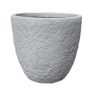 Flower Textured Pot - Dark Grey L - 37.5D*34.5H(CM)