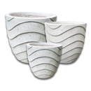 Wave Texture Roundd Pot - Grey L - 37.5D*34.5H(CM)