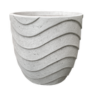 Wave Texture Roundd Pot - Grey L - 37.5D*34.5H(CM)
