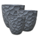 Modern Prism Textured Pot - Grey L - 37.5D*34.5H(CM)