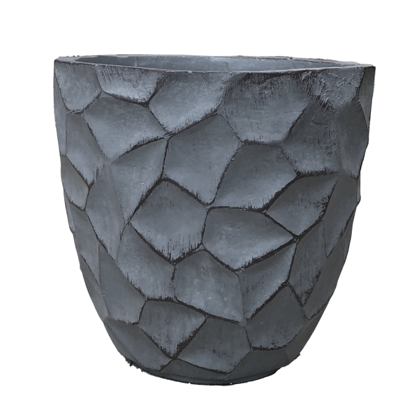 Modern Prism Textured Pot - Grey L - 37.5D*34.5H(CM)