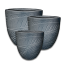 Plantain Leaves Textured Pot - Anthracite L - 37.5D*34.5H(CM)