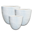 Plantain Leaves Textured Pot - White L - 37.5D*34.5H(CM)