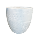 Plantain Leaves Textured Pot - White L - 37.5D*34.5H(CM)