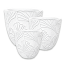 Fangrass Textured Pot - White L - 37.5D*34.5H(CM)