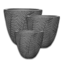Fern Textured Pot - Grey L - 37.5D*34.5H(CM)