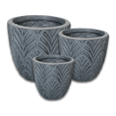 Phoenix Leaves Textured Pot - Anthracite M - 31.5D*30.5H(CM)