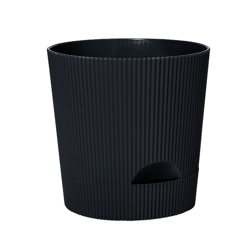 Boris Pot With Saucer Black 15CM