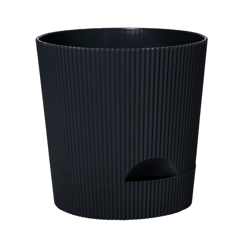 Boris Pot With Saucer Black 18CM