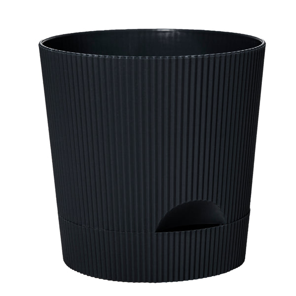 Boris Pot With Saucer Black 20CM