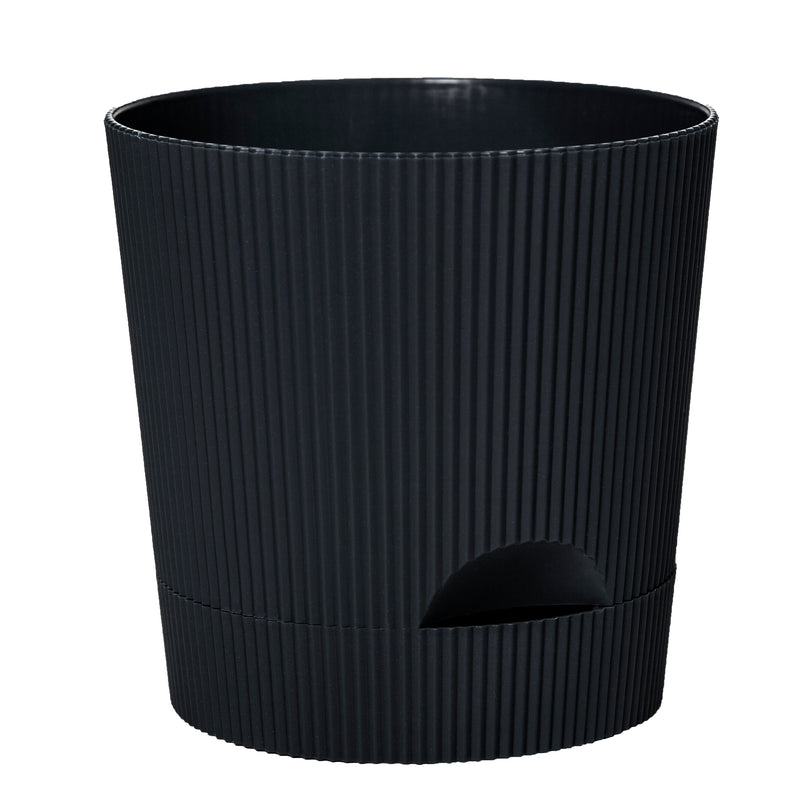 Boris Pot With Saucer Black 20CM