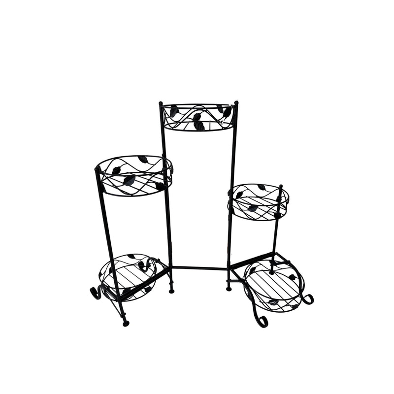 Omni Folding Metal Plant Stand - Black