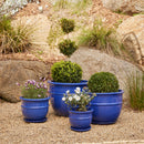 Belly Pot with Saucer - Blue L