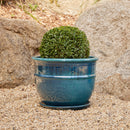 Belly Pot with Saucer - Green L