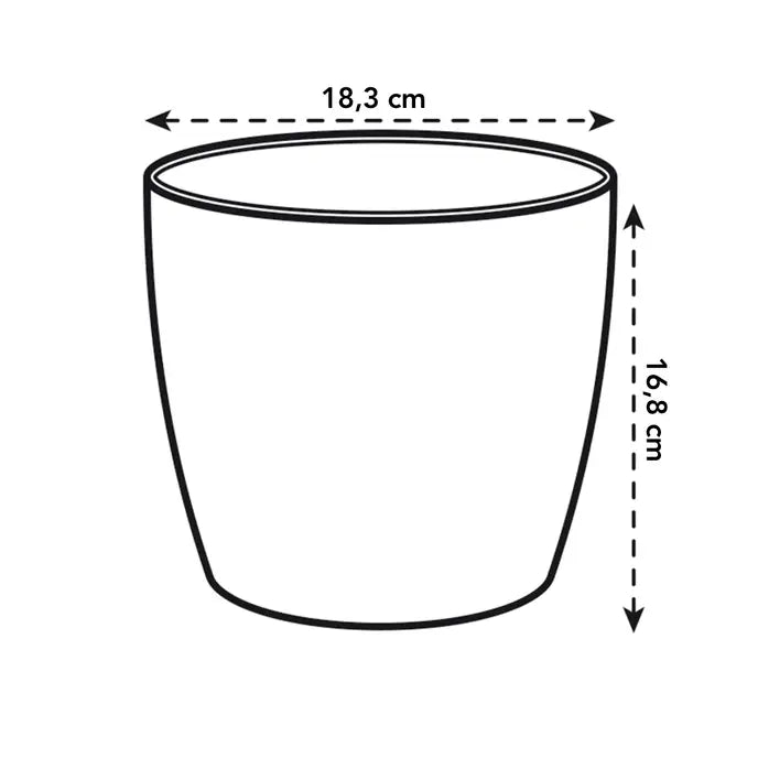 Brussels Diamond Pot Round White 18CM