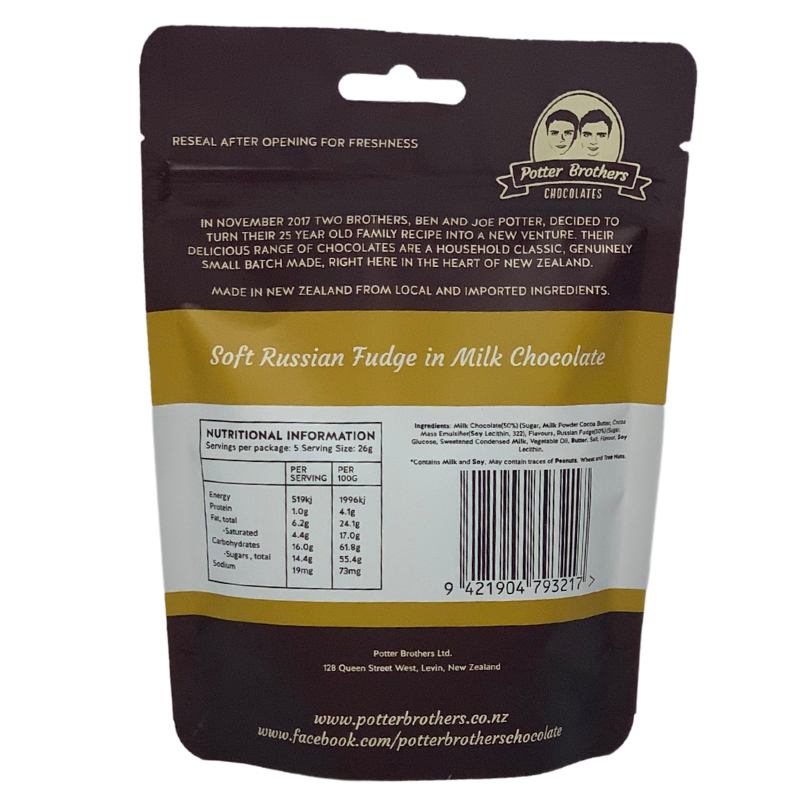 Soft Russian Fudge In Milk Chocolate 130G