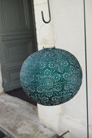 Solar Lantern Round Fiore Green 40CM