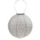 Solar Lantern Round Ikat Light Taupe 30CM