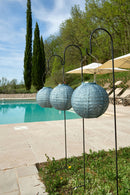 Solar Lantern Round Folia Grey Blue 20CM