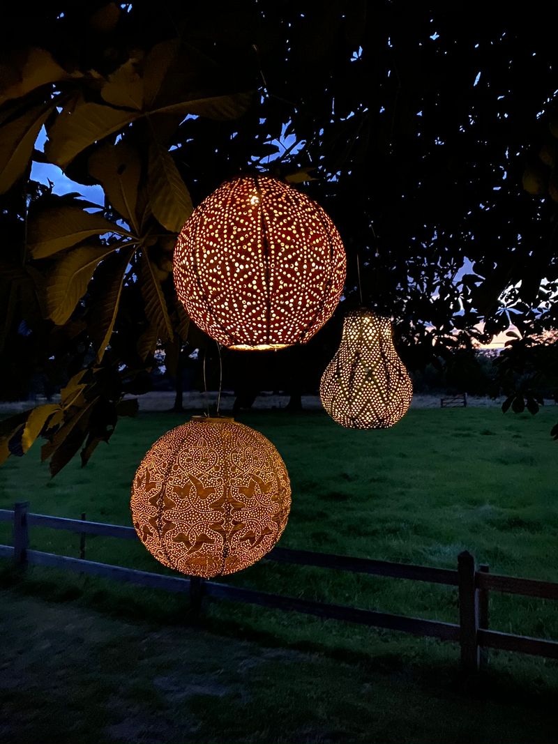 Solar Lantern Round Bazaar Gold 30CM