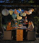 Solar Lantern Long Oval Paisley Copper 20CM