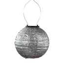 Solar Lantern Round Topaz Silver 20CM