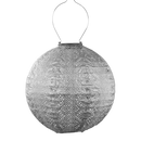 Solar Lantern Round Lace Silver 30CM