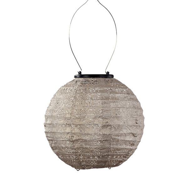 Solar Lantern Round Spectare Light Taupe 20CM