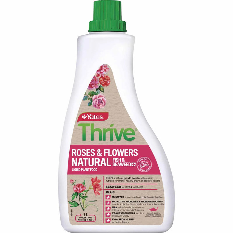 Yates Thrive Naturals Natural Based Rose & Flower Fertiliser - 1L