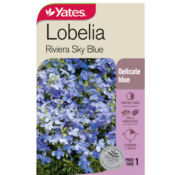 Yates Flower Seed Lobelia 'Riviera Sky Blue'
