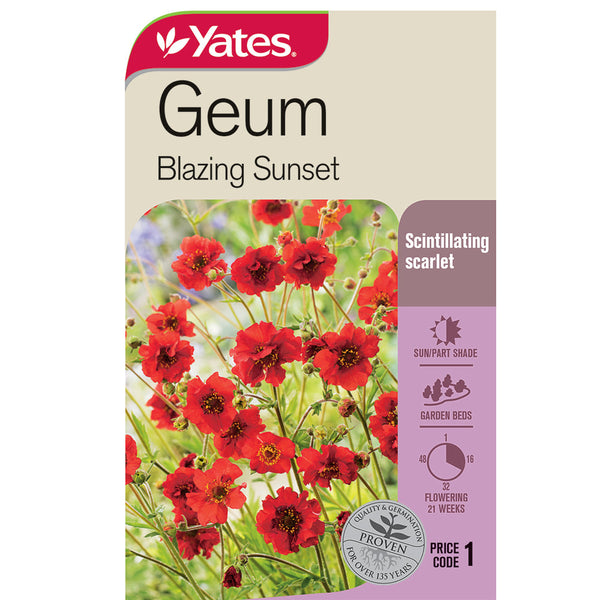 Yates Flower Seed Geum Blazing Sunset