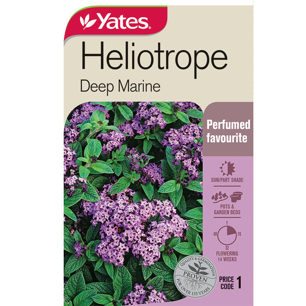 Yates Flower Seed Heliotrope Deep Marine