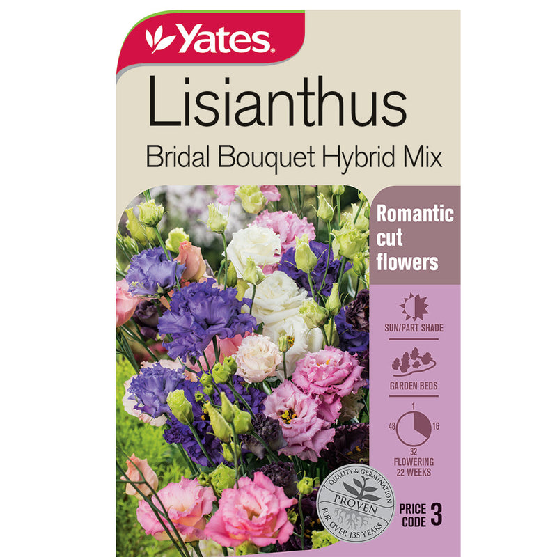 Yates Flower Seed Lisianthus 'Bridal Bouquet' Hybrid Mix