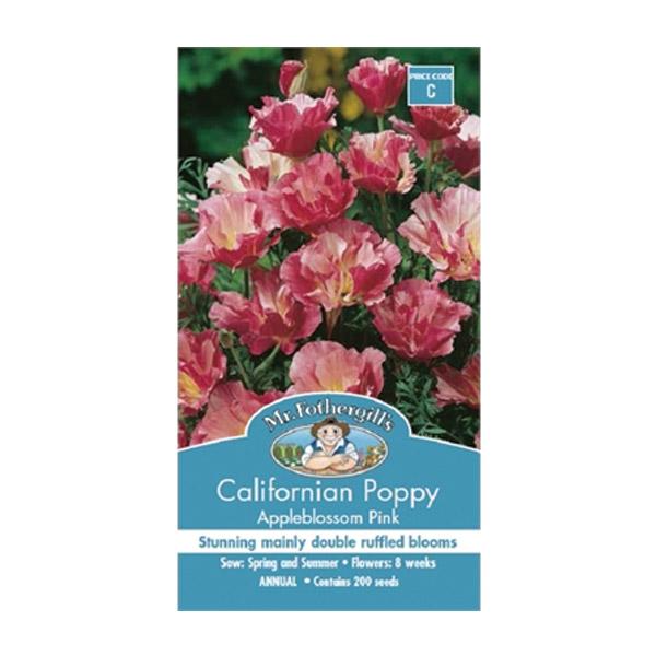 California Poppy Appleblossom Pink Seed