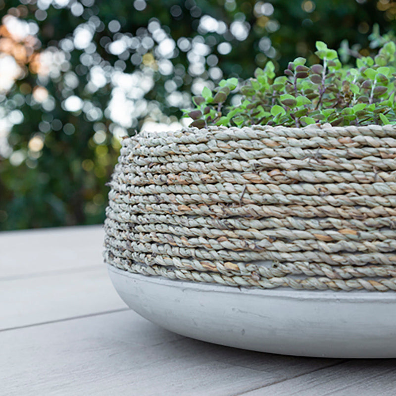 outdoor pot plants nz Ro-Grass Low Round Pot Natural