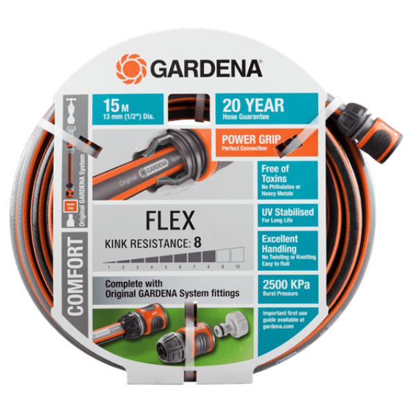 Gardena Hose Comfort Flex - 13MM 1/2IN FITTED 15M