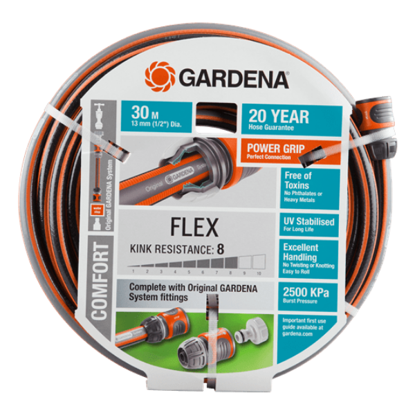 Gardena Hose Comfort Flex - 13MM 1/2IN FITTED 30M
