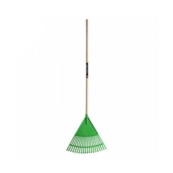 Palmers Green Plastic Leaf Rake Wood Handle