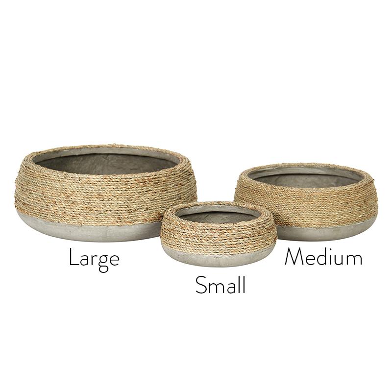 Ro-Grass Low Round Pot Natural - Small