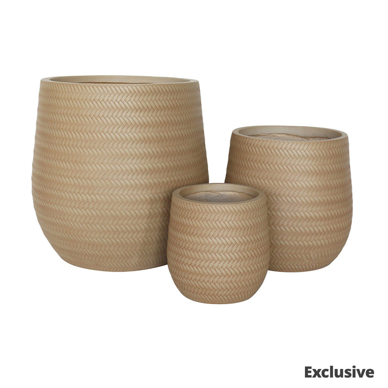 Bamboo Cigar Pot - Sand - M