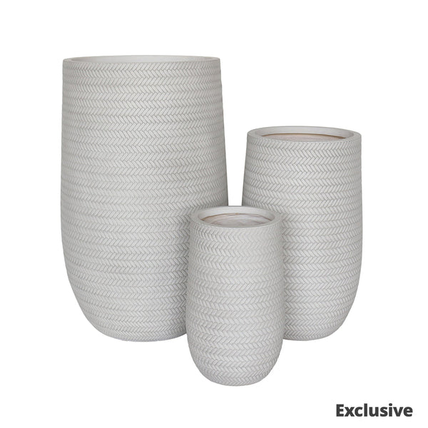 Bamboo U Pot - White - S
