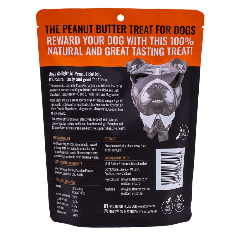 Mutt Butter Dog Cookies Pumpkin & Chia 250g